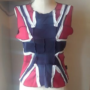 Union Jack Flag Top Sleeveless Small